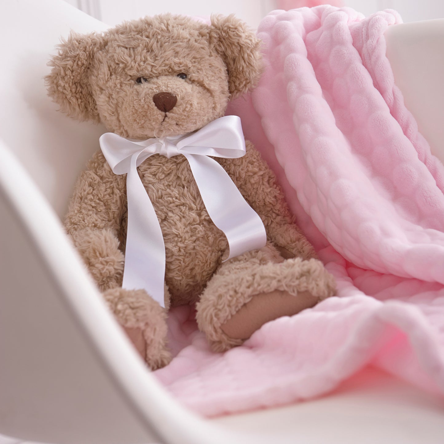 Clair de Lune Pink Marshmallow Pram Blanket - 90 x 70 cm