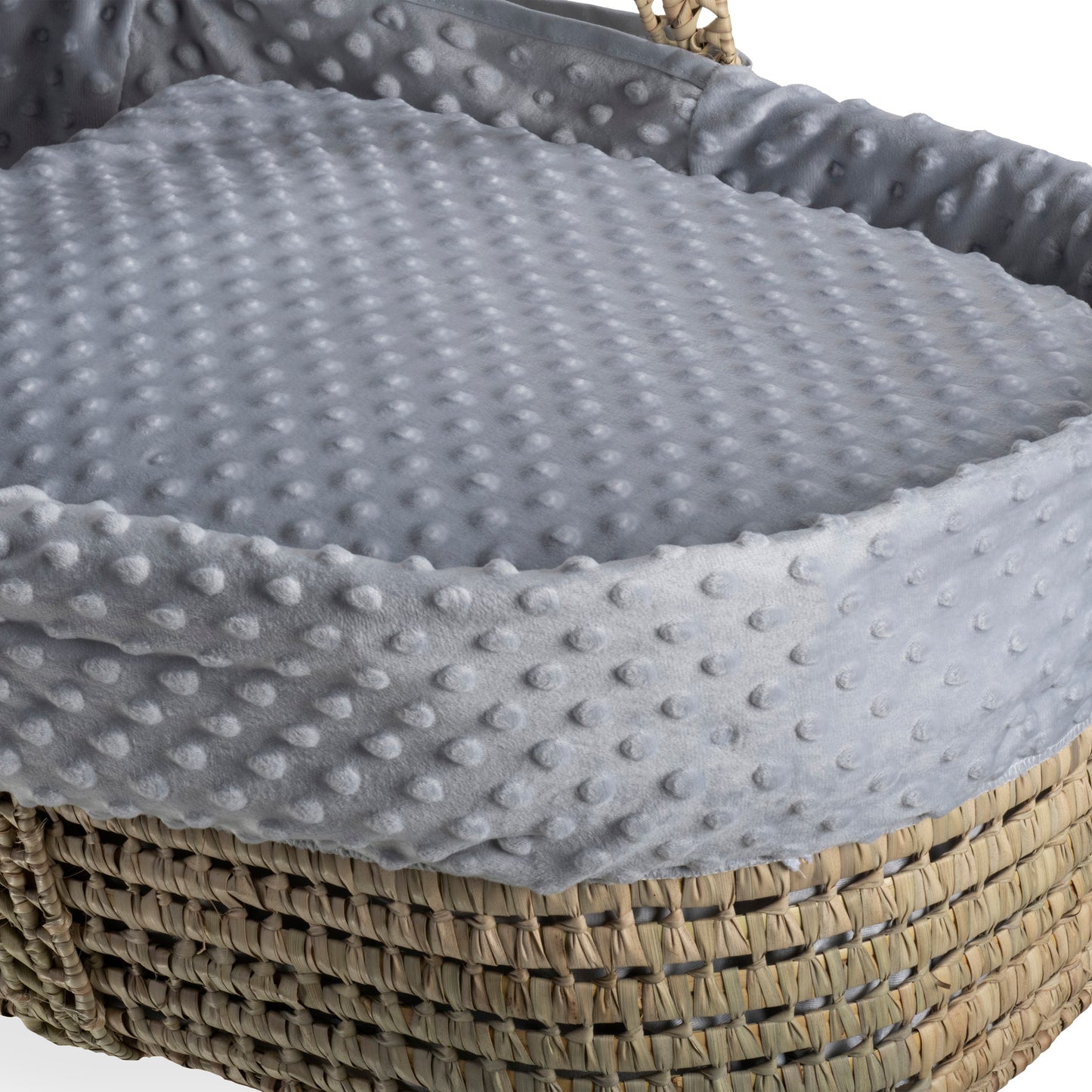 Clair de Lune Grey Dimple Palm Moses Basket