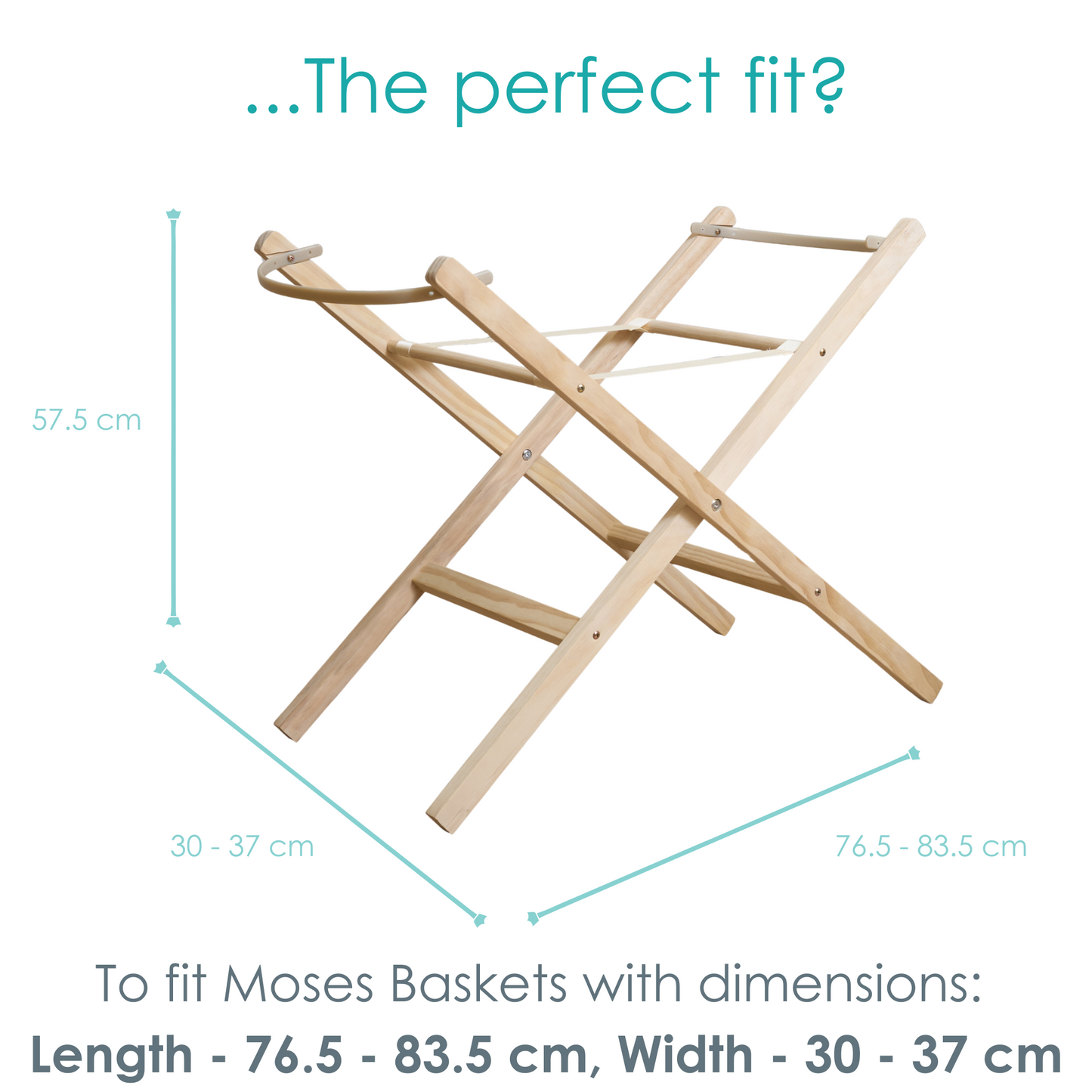 Clair de Lune Natural Wooden Folding Moses Basket Stand