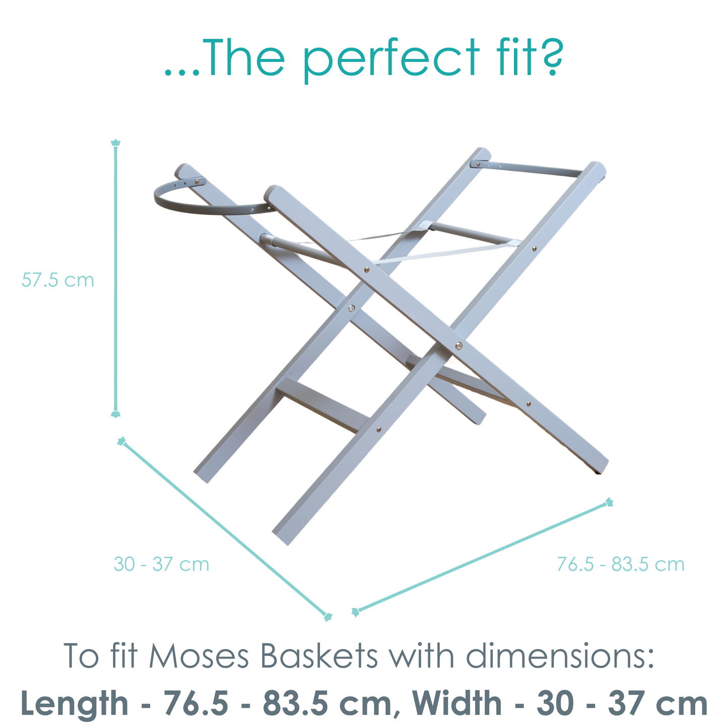 Clair de Lune Grey Wooden Folding Moses Basket Stand