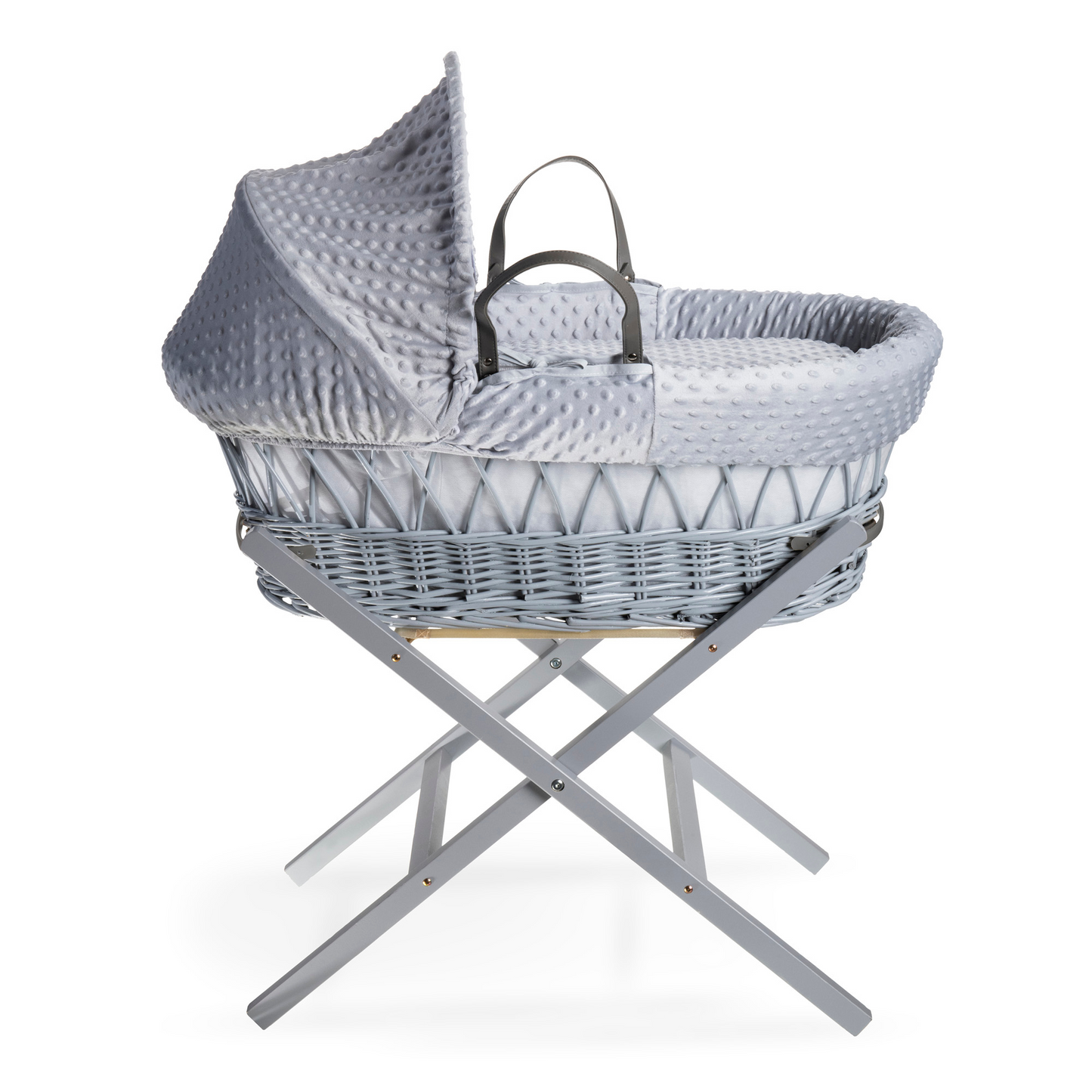 Clair de Lune Grey Wooden Folding Moses Basket Stand